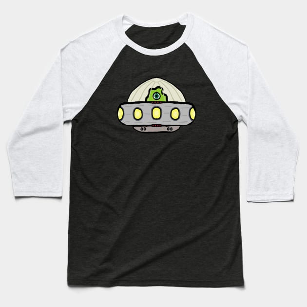 Flying Saucer Baseball T-Shirt by Mark Ewbie